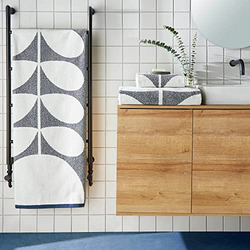 Orla Kiely Sunflower Badetuch 580 g/m², 100 % Baumwolle, Walblau (Handtuch 50 x 90 cm)