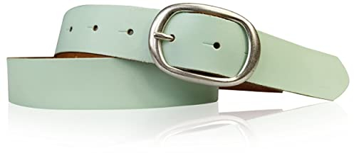 FRONHOFER Damengürtel Leder 2,7 cm, ovale Bügelschnalle altsilber