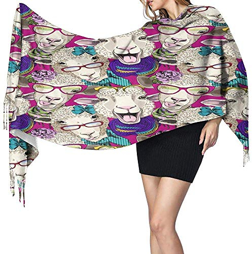 Schal Muster Mit Gekleideten Schafen Hooligan Langer Schal Weicher Warmer Schal Schals Eleganter Damen Deckenschal Für Herbst Winter Outdoor 77x27inch