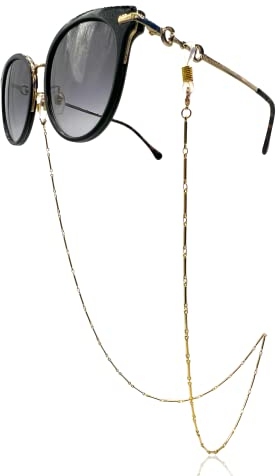 GERNEO® – Phuket – Premium Brillenkette Damen & Brillenband Damen in diversen Farben – 18 Karat vergoldet in Gold – Unisex für Lesebrille & Sonnenbrille