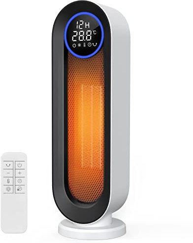 COOCHEER Termoventilatore ceramico 2000W 3 modalità operative, riscaldatore elettrico ECO Riscaldatore elettrico a risparmio energetico 100° Oscillazione per casa e ufficio