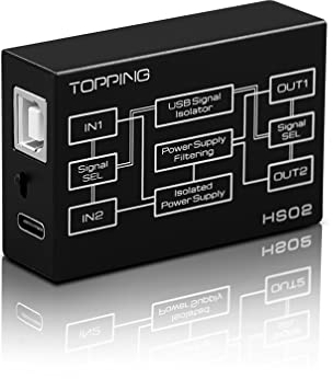 TOPPING HS02 USB 2.0 Audio Isolator USB-B/Type-C Input Type-A/Type-C Output Low Lantency Isolatation High Speed Isolators for PC/DAC