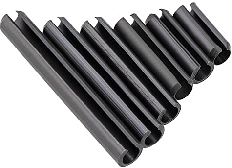 BOUACOUA Schlitz Federstifte Rollstifte Schwarz Manganstahl Split Federdübel Spannstifte Hohlfederstifte M8x40mm (10 Stück)