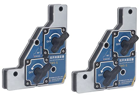 Kadimendium 2Pcs Schweißmagnet 2 Schalter Schweißhalter 90 Grad 28KG Schweißer Magnethalter Winkelhalterung Schweißklemme