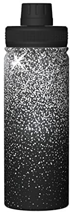 MIXMEY Shiny Silver Glitter Print 18oz Sports Insulated Kettle,Practical Double-Layer Stainless Steel Kettle
