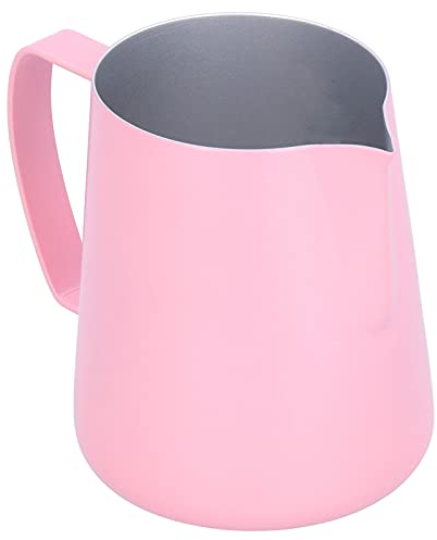 Latte Art Jarra ,Jarra de Café Moldeado de una Pieza de Acero Inoxidable 304 Multiuso para Cocinas Caseras para Cafeterías Bares Restaurantes