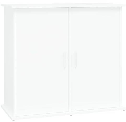 vidaXL Aquariumständer, Aquarium Unterschrank mit viel Stauraum, Aquarium Tisch mit Stabiler Oberplatte, Aquariumschrank Aquarium Halter, Weiß Holzwerkstoff
