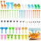 FainFun 60 PCS Tenedores de Frutas Niños, Palillos de Dientes de Animales, Mini Tenedores Infantiles Reutilizablem para Frutas, Loncheras, Postres, Té de la Tarde, Fiestas Infantiles(Color Aleatorio)