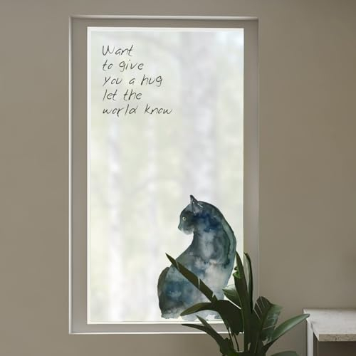 LNXSESN Fensterfolie Sichtschutz 60x116cm/1 Pcs, UV-Schutz, Selbstklebend, Statisch haftend, Bad, Balkon, Büro, Hotel, Wohnzimmer, Schlafzimmer