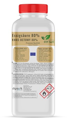 1l Essigsäure 80% Premium Qualität Essigessenz 1 liter