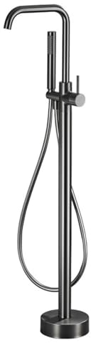 BiaoTeng Freistehende Badewanne Mit Armatur grau 360° Drehung Messing Armatur FüR Freistehende Badewanne Wasserhahn FüR Freistehende Badewanne,grau