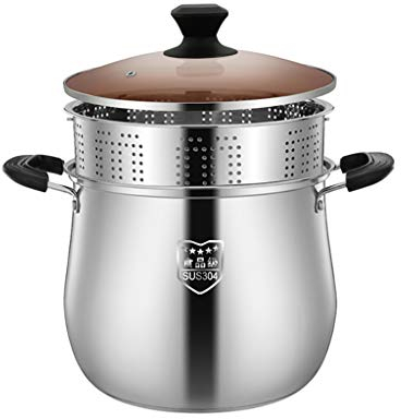ANSNOW Olla Al Vapor, con Vaporera, Doméstica, para Estufa de Gas, Cocina de Inducción, Utensilios de Cocina, Juego de Olla Al Vapor, Vaporera de Acero Inoxidable/22Cm