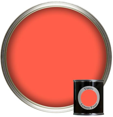 Vintro Paint | Luxury Matt Emulsion | Paint Tester Pot | Smooth Chalky Finish | Multi Surface Paint | for Walls, Ceilings, Wood and Metal | 125ml (Coral Red - Matisse Coral)