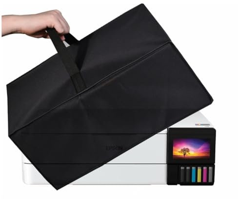 Strapazierfähiger, wasserdichter Doppelschicht-Druckerstaubschutz für Epson Photo ET-8550 kabelloser Breitformat-Supertank-Drucker (schwarz)