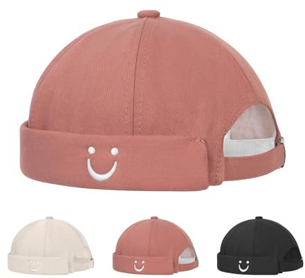 Minicloss Cotton Docker Cap, Verstellbar Docker Cap Herren Damen Hut, Rolled Cuff Brimless Hat, Verstellbar Hafenmütze,Baumwolle Docker Cap, Verstellbar Docker Cap Herren, Damen Hut
