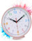 LATENO - Wanduhr Kinder Uhr Rosa - Bunte Wanduhr Kinderzimmer lautlos - Lernuhr Kinder ohne Tickgeräusche - Analoge Kinderwanduhr für Jungen & Mädchen - Kinderuhr zum Lernen - Kinderzimmer Uhr lautlos
