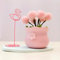 3-in-1 kreative rosa Kugelblume + Notizhalter + Gipsplatte für Schreibtisch, Büro, Zimmer, Auto, Familie, Dekoration, Geschenke für Kinder