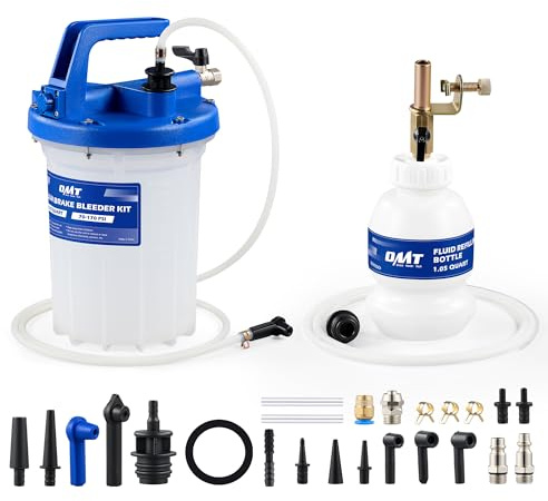 OMT Purgeur De Frein Pneumatique 3L, Kit Purge Avec 18 Adaptateurs