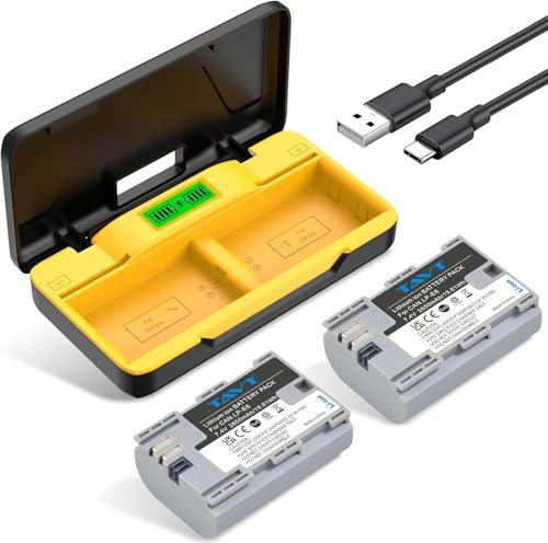 TAVT 2-Pack 2650mAh LP-E6N LP-E6 LP-E6NH Akku und Ladegerät für Canon EOS R7, R6, R5, R, 6D Mark II, 5D Mark IV, 5D Mark III, 5DS, 5DS R, 5D Mark II, 80D, 90D, 6D, 7D, 7D Mark II