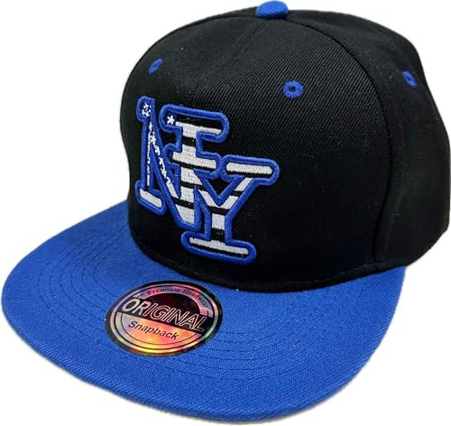 Snapback USA Cap Teenie Erwachsene Kappe Basecap Mütze Trucker Cappy Sport NY Teenie Grafiti Style (DE/NL/SE/PL, Alphanumerisch, Einheitsgröße, NY Stripes Blau)