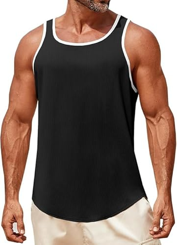 Runcati Tank Top Herren Ärmelloses Muskelshirts Gym Fitness Funktionsshirt Training Unterhemd Bodybuilding Achselshirts Männer T Shirt Sommer Sport Laufshirt