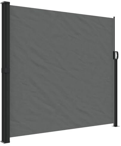 Eleganz Seitenmarkise Ausziehbar Anthrazit 180x500 cm, Sonnenschutz für Terrasse & Garten, UV-beständig & wasserabweisend, ideal für große Flächen, einfach zu installieren