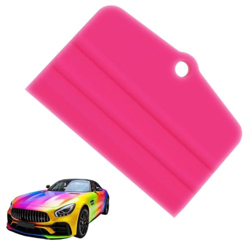 Pink Silicone Squeegee 11cm, PPF Vinyl Wrap and Glass Wiper, Soft Blade | pink silicone squeegee 11cm, soft blade for PPF vinyl wrap and glass, non-slip grip, mini wiper