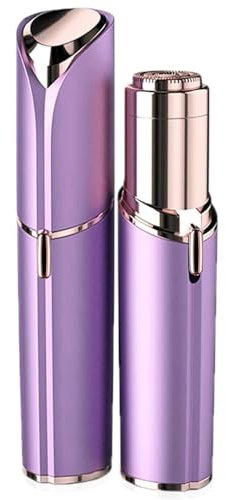 Rasoir Visage Femme, Rasoir Electrique Femme avec Lumières LED, Doux et Sans Danger Epilateur Visage Femme pour Joues/Menton/Bras, Pile Incluse (Violette)