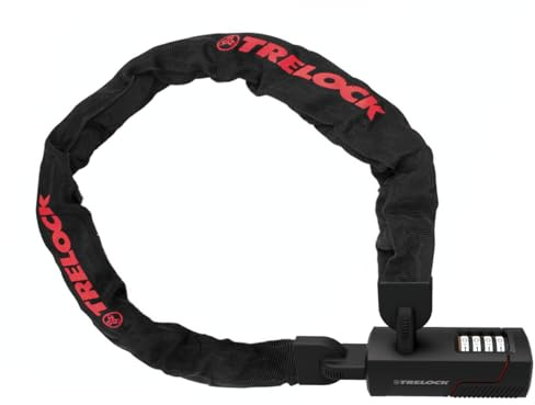 TRELOCK BC 480 Code Kettenschloss – Länge 110 cm – Kettenglieder 7,5 mm – Sicherheitsstufe 12 – Frei einstellbarer Code