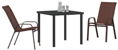 vidaXL Garten Essgruppe 3 STK. Braun und Schwarz
