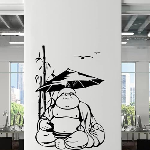 YAODANGM Fröhlicher Bambus-Wandaufkleber für Schlafzimmer, religiöse und inspirierende Motive, Studio und Büro, Vinyl-Wandaufkleber, Fensteraufkleber