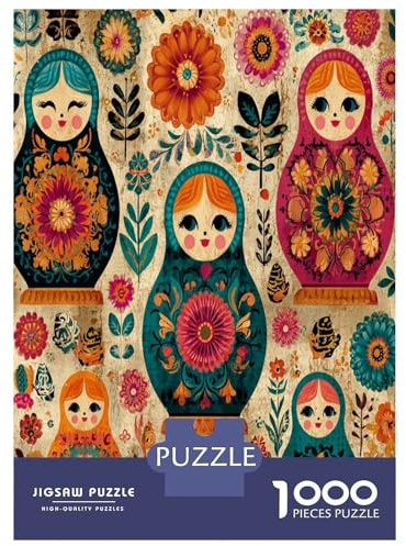 Russian Nesting Dolls Jigsaw Puzzle for Adults 1000 Pieces Puzzle Game Floral Pattern Relaxation Home Decor 38x26cm/1000pcs