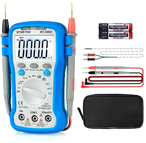 BTMETER BT-A002 True RMS Digital-Multimeter, automatische Bereichsreichung für AC/DC Spannung, Strom, Widerstand, Kapazität Tester mit Temperatur Batterie, LED-Test, auto Hintergrundbeleuchtung
