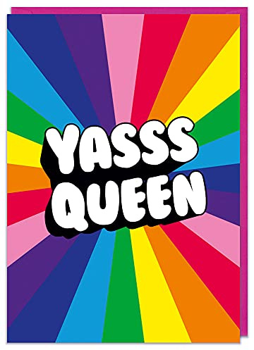 Dean Morris Cards Yass Queen Birthday Card - Gay LGBTQ Cards Humour