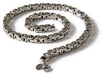 Fly Style 9 mm starke Vierkant-Königskette oder Königs-Armband aus Edelstahl, Farbwahl:silber, Längen:80 cm