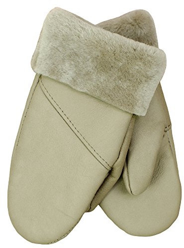 SamWo, Handschuhe/Fäustlinge für Damen, 100% Lammfell, Größe: S, beige