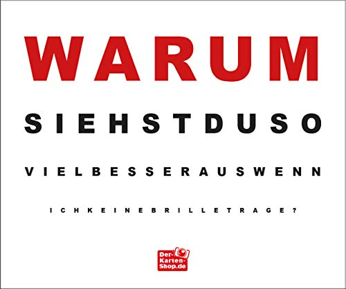 Brillenputztuch aus Mikrofaser mit witzigem Spruch Sehtest:Warum siehst Du so viel besser aus wenn ich keine Brille trage?