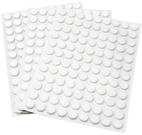 Adsamm® / 324 x Selbstklebende Filzgleiter/Weiß/ø 10 mm/Rund/Möbelgleiter aus Filz mit 3.5 mm Stärke/Möbel- und Bodengleiter