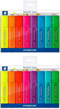 Staedtler 364 P WP8 Textsurfer Classic Rainbow Colours Textmarker Promotion-Etui 6 Stück + 2 Gratis (2 Packungen)