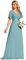 Ever-Pretty Women's Double V-Neck Short Flutter Sleeves Empire Waist Elegant Chiffon Long Plus Size Evening Dresses Dusty Blue 14UK