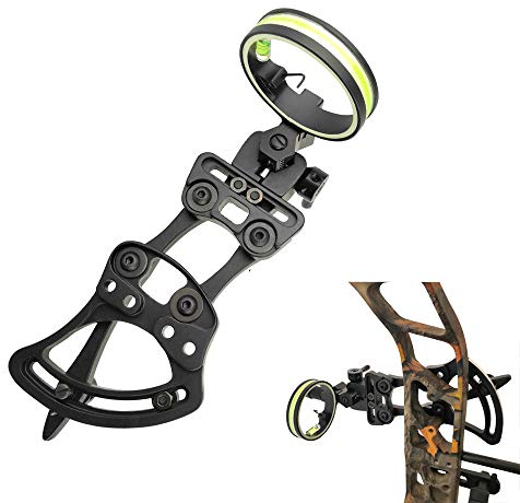 ZSHJGJR Bogen Visier 1 Pin Bogenvisier Bogenschießen Mikroeinstellung Bogen Visier Micro Einstellbar Jagdvisier mit Bogen Viesier Licht Compoundbogen Sight für Bogensport Zubehör (Schwarz)