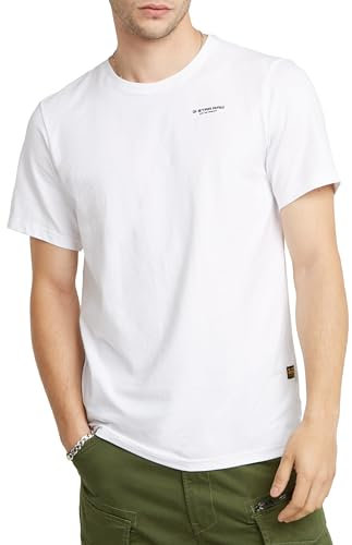 G-STAR Camiseta Slim Base para Hombre, Blanco (white D19070-C723-110), XL