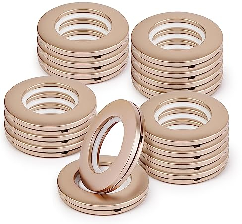 WCIC Vorhang Ösenringe 16PCS Vorhang Ösen Runde Plastikringe Clips Innendurchmesser 40mm DIY Ringe für Fenstervorhang, Duschvorhang, Umkleideraum Türvorhänge, Rucksack Tasche Loch Matt Kaffee