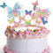 YUESEN Geburtstagstorte Dekoration Bunte Schmetterling Alles Gute Zum Geburtstag Kuchen Dekoration Karte Geschenkbox mit Pailletten als Geburtstagsfeier Hochzeitstorte Dress Up Karte Mädchen 12 Stück