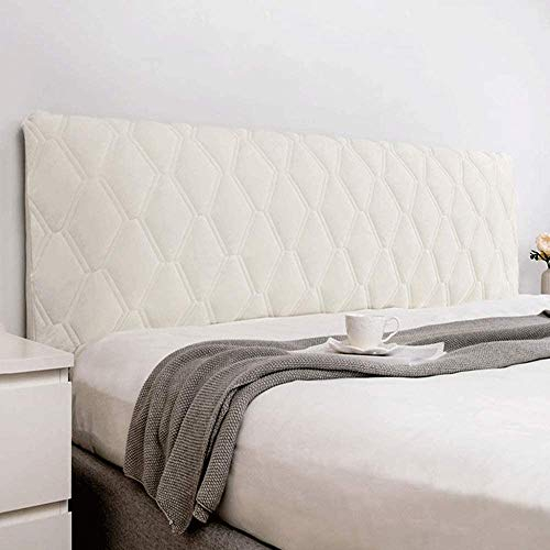 Bezug Hussen Bett Kopfteil Bettkopfteil Hussen Kopfteilbezug Staubdicht Gesteppt Einfarbig Verdicken Baumwolle Kopfbedeckungen Kopfende (Color : Beige, Size : 200cm)