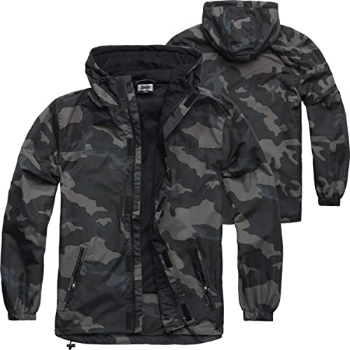 BWuM Windbreaker Sommer mit Zipper, Größe:4XL, Farbe:Darkcamo