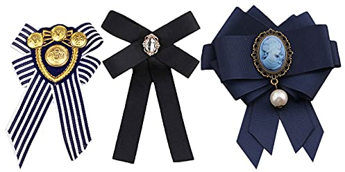 3 Pièces Bow Broche, Broche Bowknot Perle, Broche Bow Dames, Broches Vintage Femmes, Convient pour les Robes, Chemises, Vestes pour les Parties Formelles(3 Couleurs)