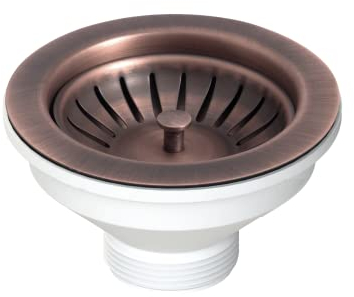 Piletta tappo cestello lavello acciaio d114 x 54mm senza troppo pieno rame anticato 1 1/2 L.B. Plast D550-70-COP