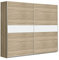 Home Heavenly® - Armario ropero 220 cm 2 Puertas correderas Paris. Armario Dormitorio vestidor (220x210 cm Roble)