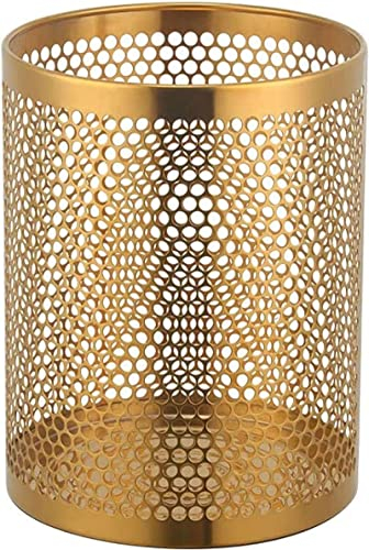 XSYMX Papierkorb aus Drahtgeflecht Draht Mesh, Mülleimer für Badezimmer, Küchen, Heimbüros, Schlafsäle, 28,5 cm x 22 cm Gold
